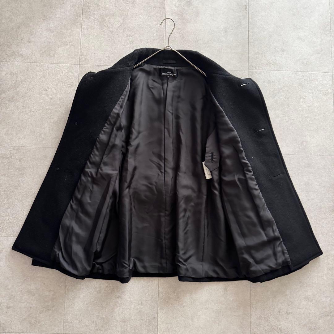 美品　トリココムデギャルソン　AD2001　ピーコート　ウールコート　黒　M