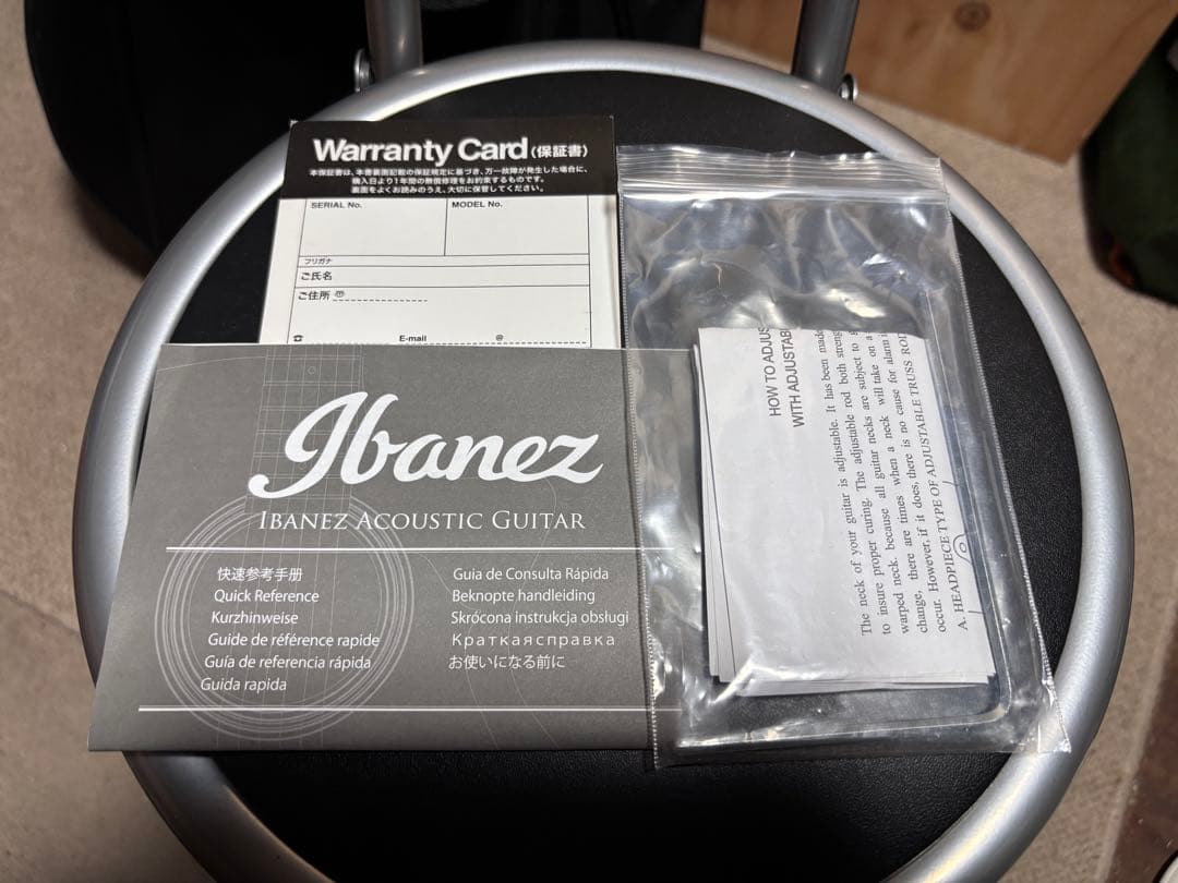 Ibanez オールマホガニー　トップ単板12弦 エレアコ　純正ギグケース付