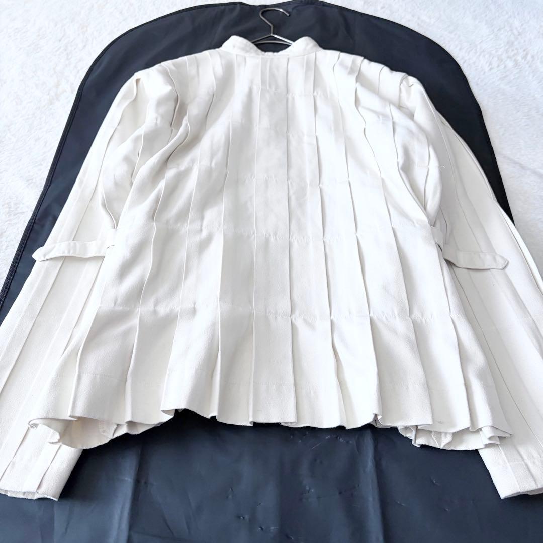 6163 【希少】 イッセイミヤケ プリーツ シャツジャケット クリーム 1