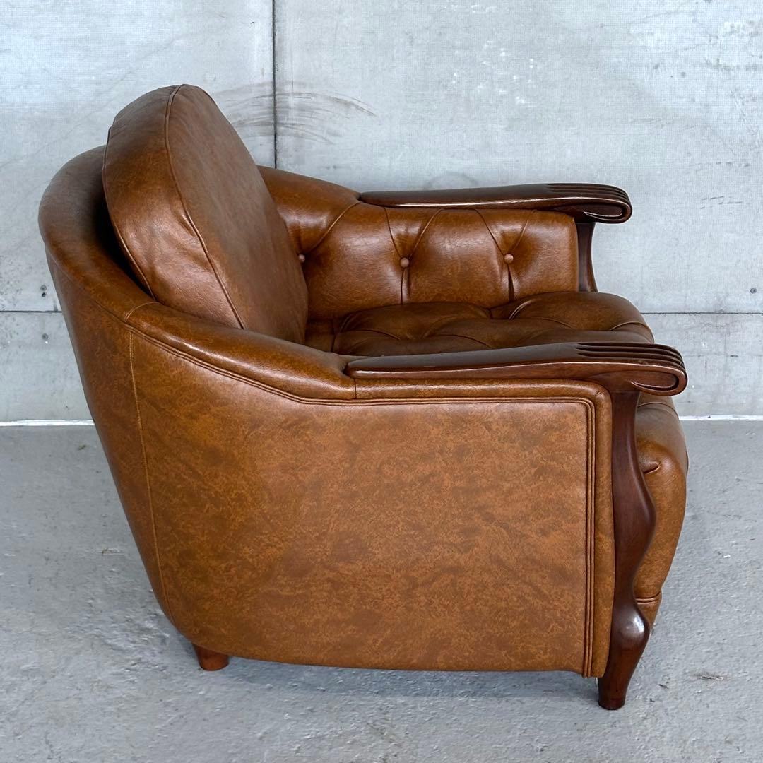 ★マルニ木工★ベルサイユ｜マキシマムシリーズ 1Pソファ｜PVCレザー ロゴ無①