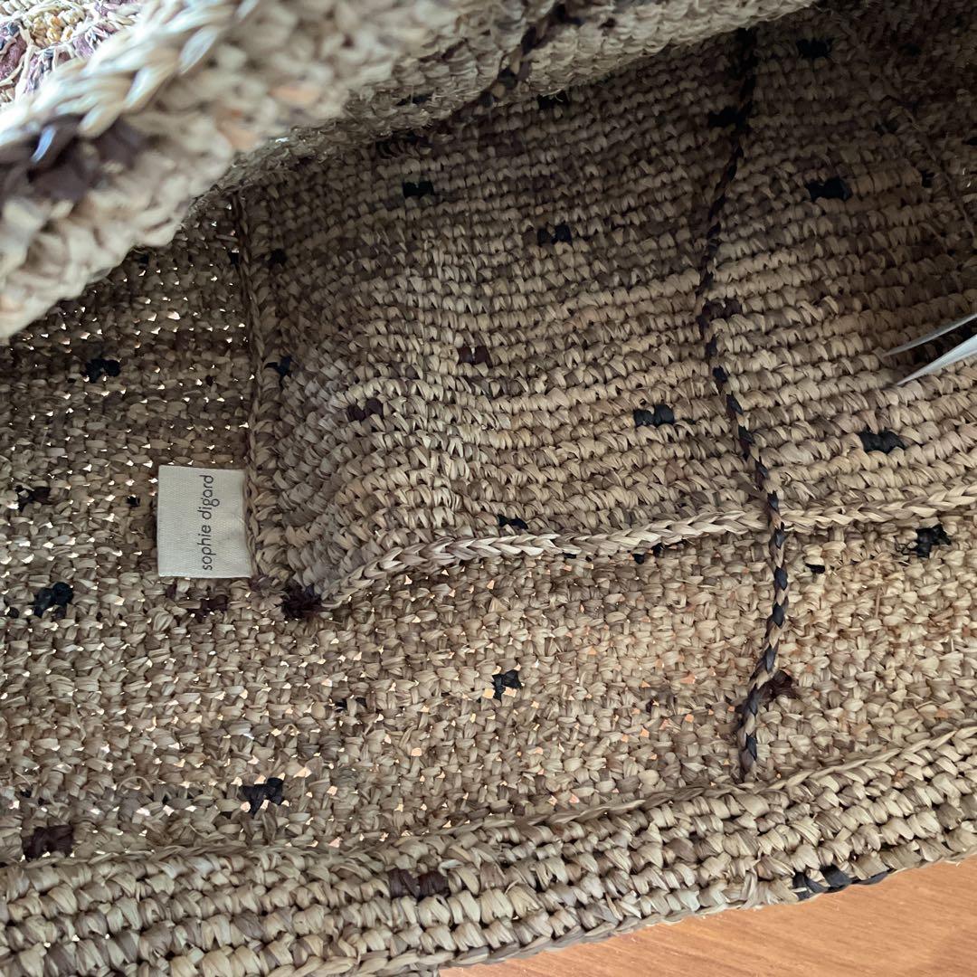 新品　Sophie Digard ソフィーディガール　花柄刺繍　ラフィアバッグ