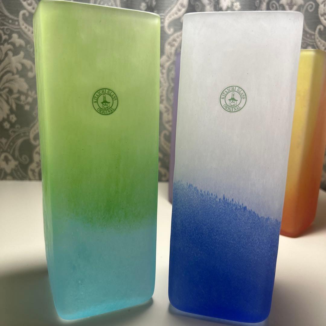 北一硝子 花瓶 角型 4点セット ＊花器 四角