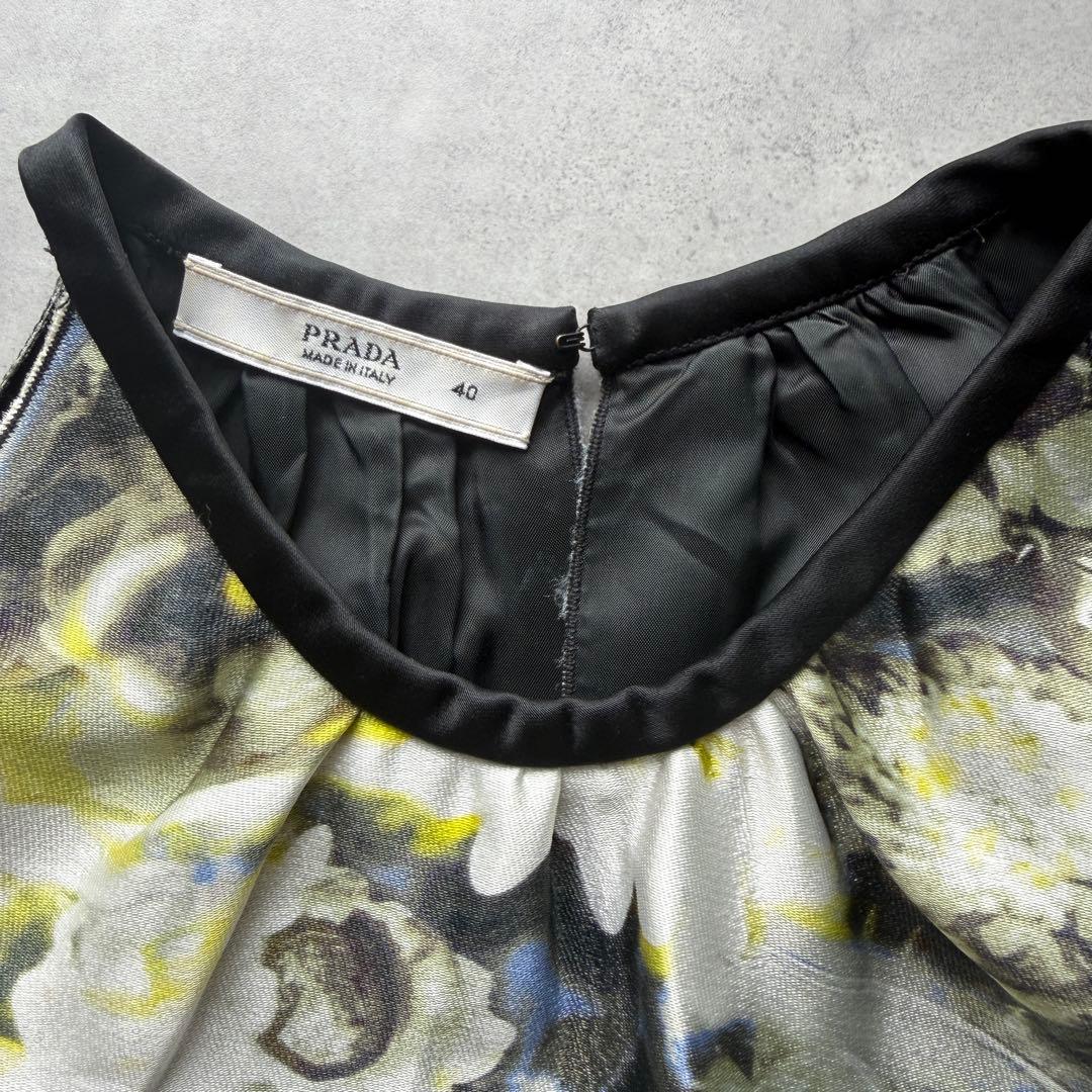 【PRADA】バックオープンキャミソール シルク混 イタリア製 40 M 黒