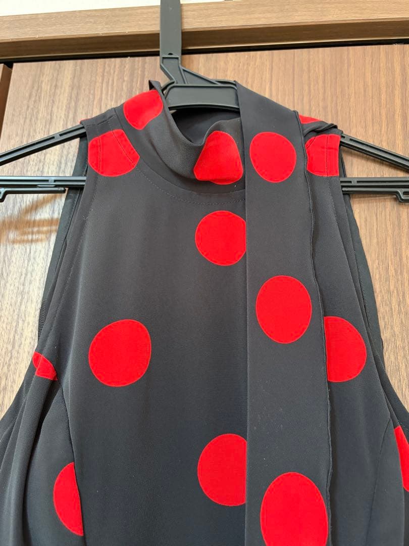 フラメンコドレス 黒赤水玉模様