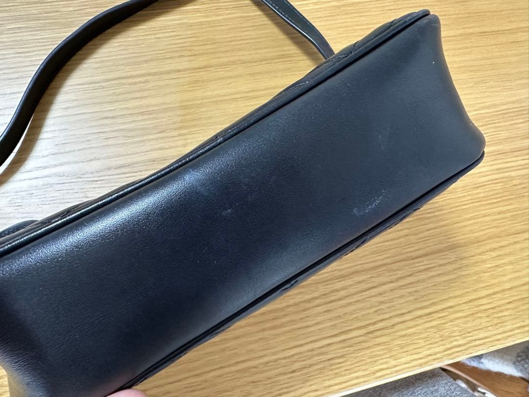 GUCCI マーモント　キルティング　GG チェーン　ショルダーバッグ　ブラック