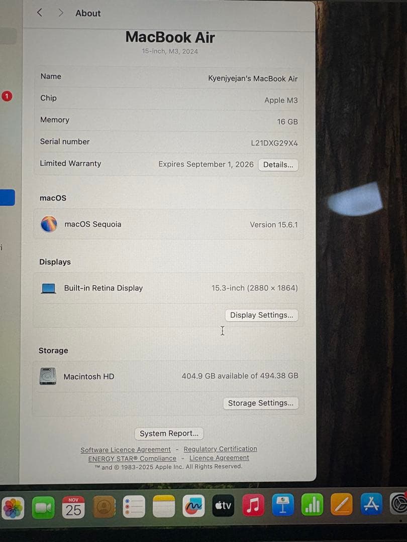 MacBook Air15インチ スペースグレー
