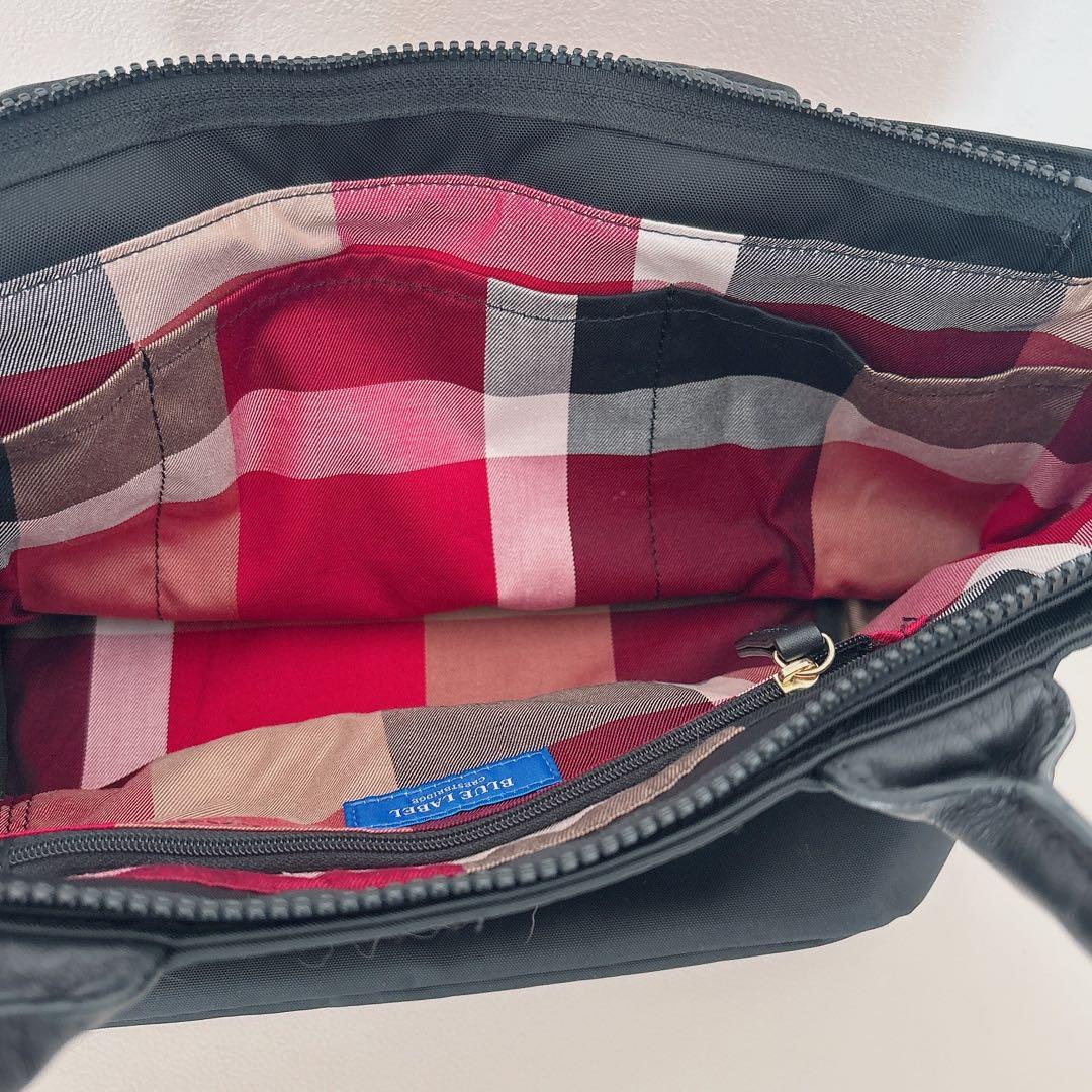 【超美品】♡ブルーレーベルクレストブリッジ♡リボンチェックトートバッグ☆