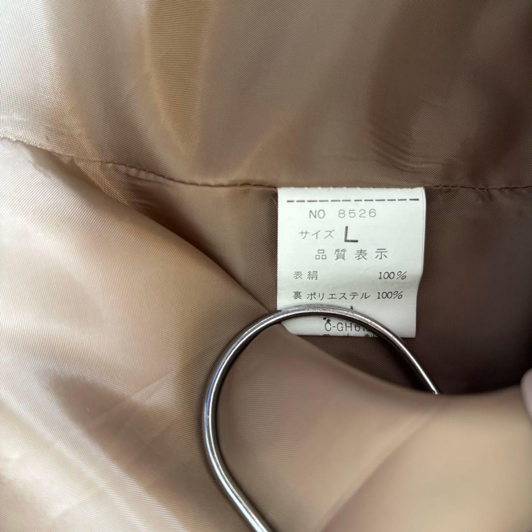 【極美品】Kanebo シルク100％　リアルファー付きコート　Lサイズ