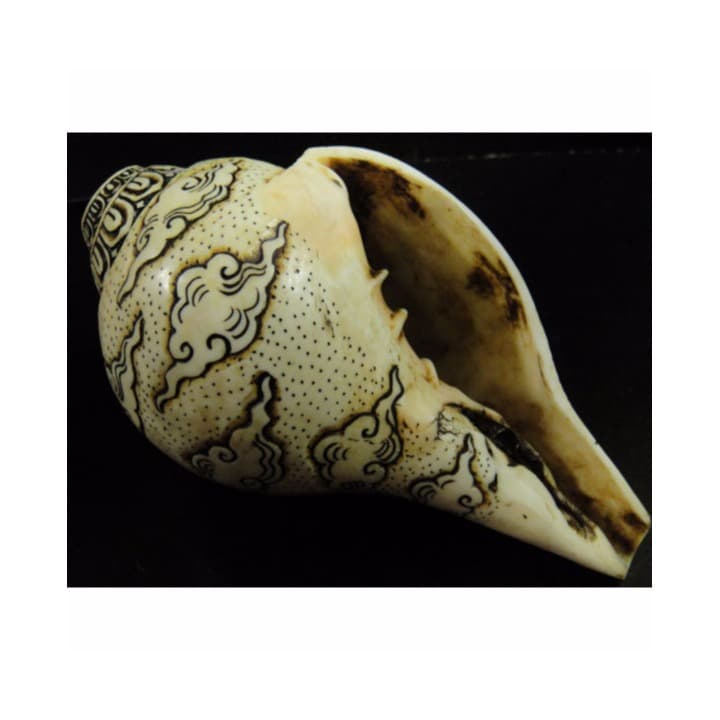 ◆チベット密教法具　法螺貝（シャンカ）・インドラ（帝釈天）