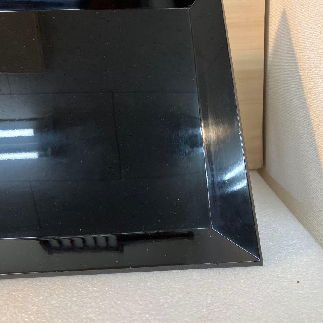 茶道具　盆　漆器　黒塗　盆　漆塗り共箱　N6KOB