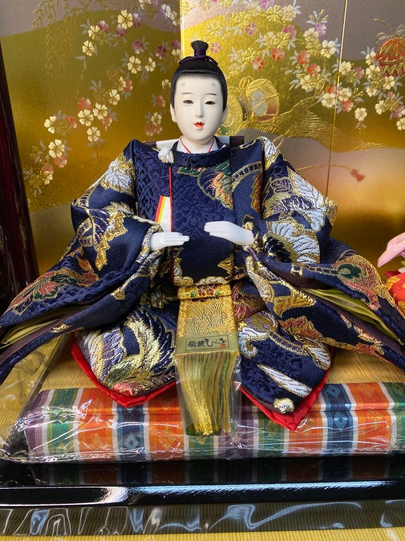 東京久月　雛人形　西陣織金蘭　オリジナル頭　収納親王飾り