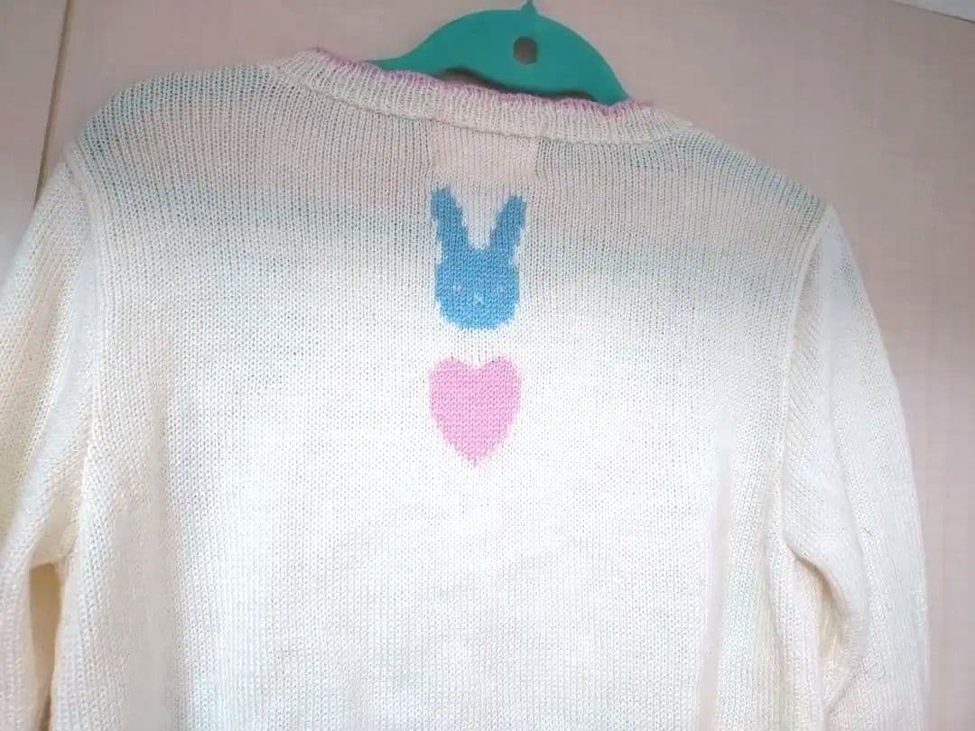 【美品✩】ナイルパーチ♡手編みのウサギ刺繍のニットカーディガンです(^^)♡