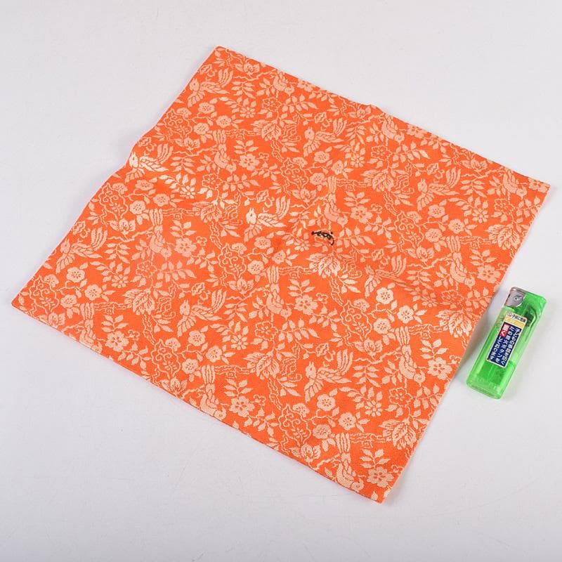 茶道具　緋色　花鳥文　帛紗　出帛紗　表千家十三代即中斎極め箱　V　R9010