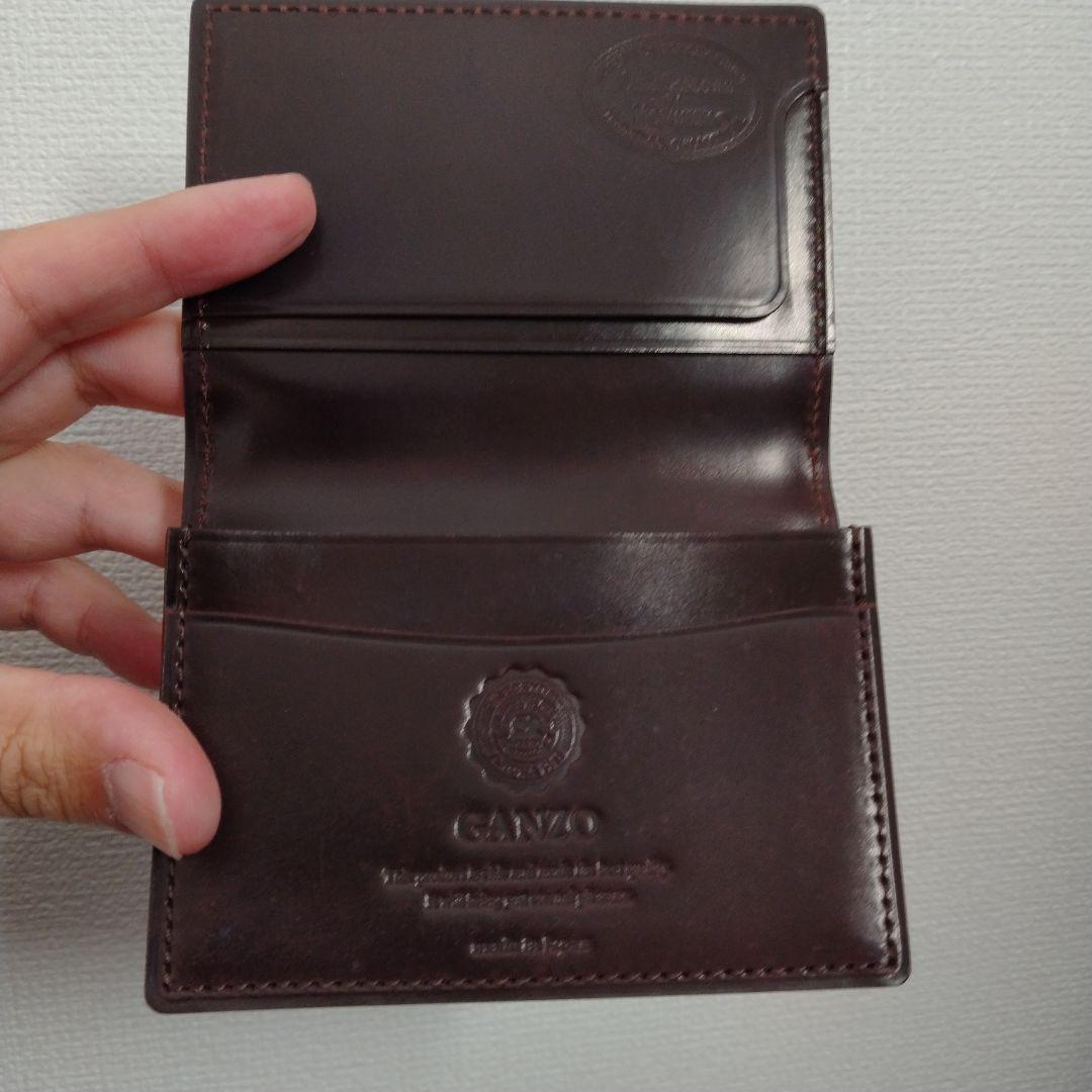 GANZO シェルコードバン　名刺入れ　バーガンディ