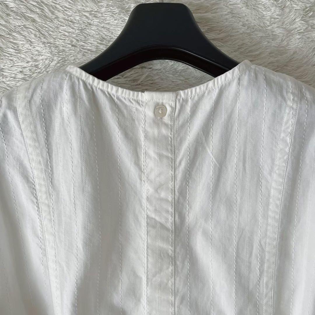 【新品未使用】ヌキテパ レトロレースブラウス ノーカラー 白 プルオーバー