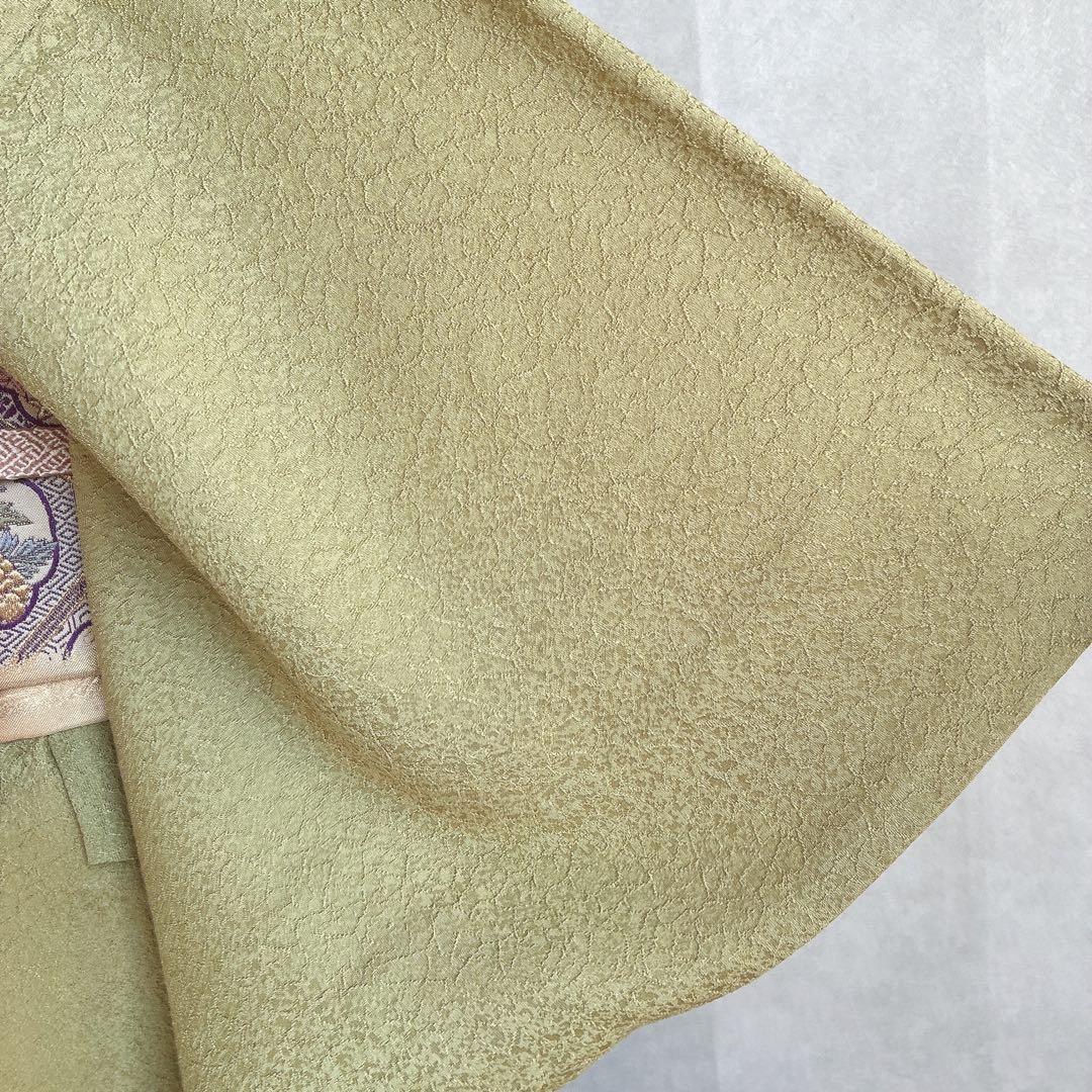 色無地　フルセット　着物　正絹　一つ紋　丹後ちりめん　共布 J10