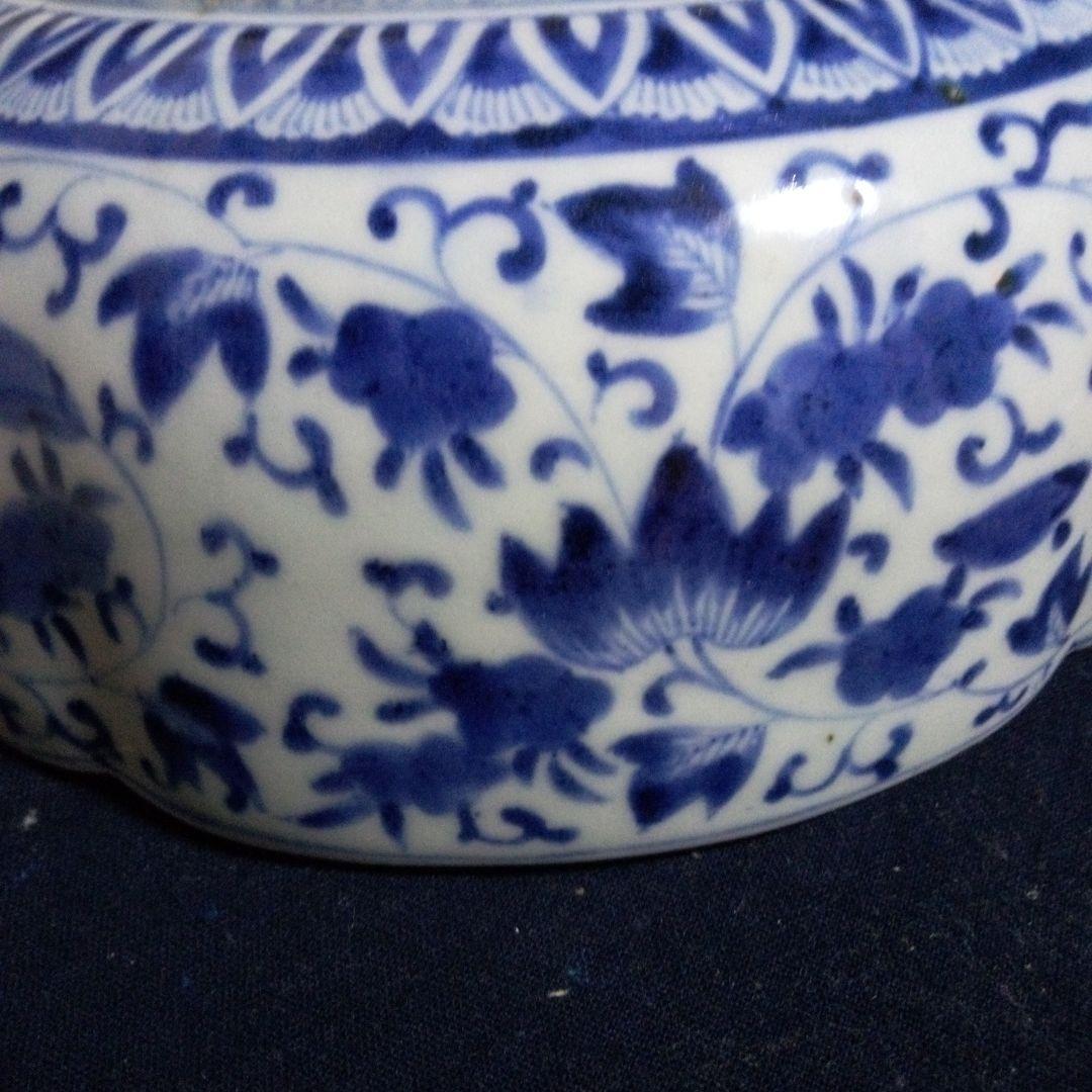 古伊万里　花唐草　うさぎ　大鉢