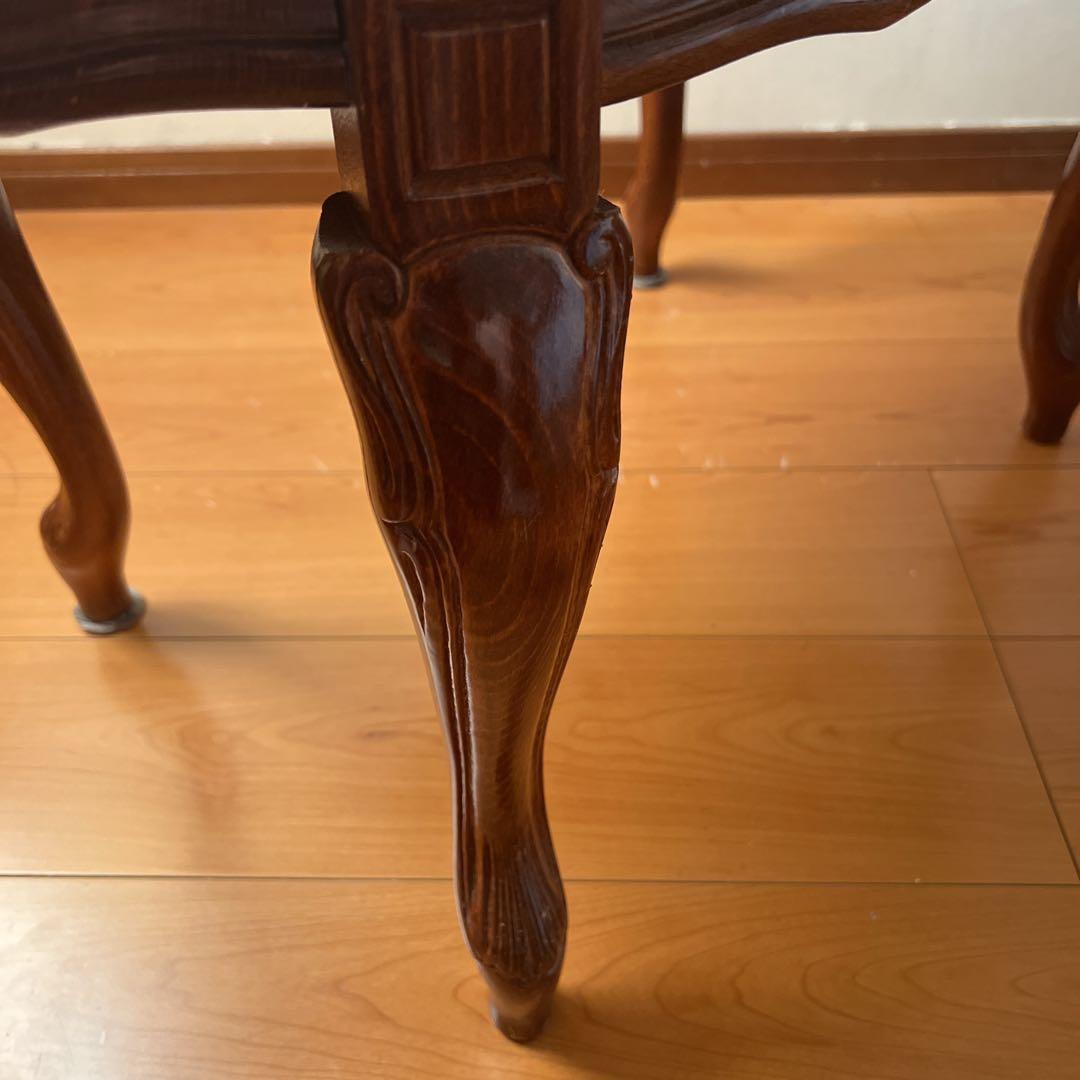 イタリア製 象嵌 猫脚 アンティーク センターテーブル