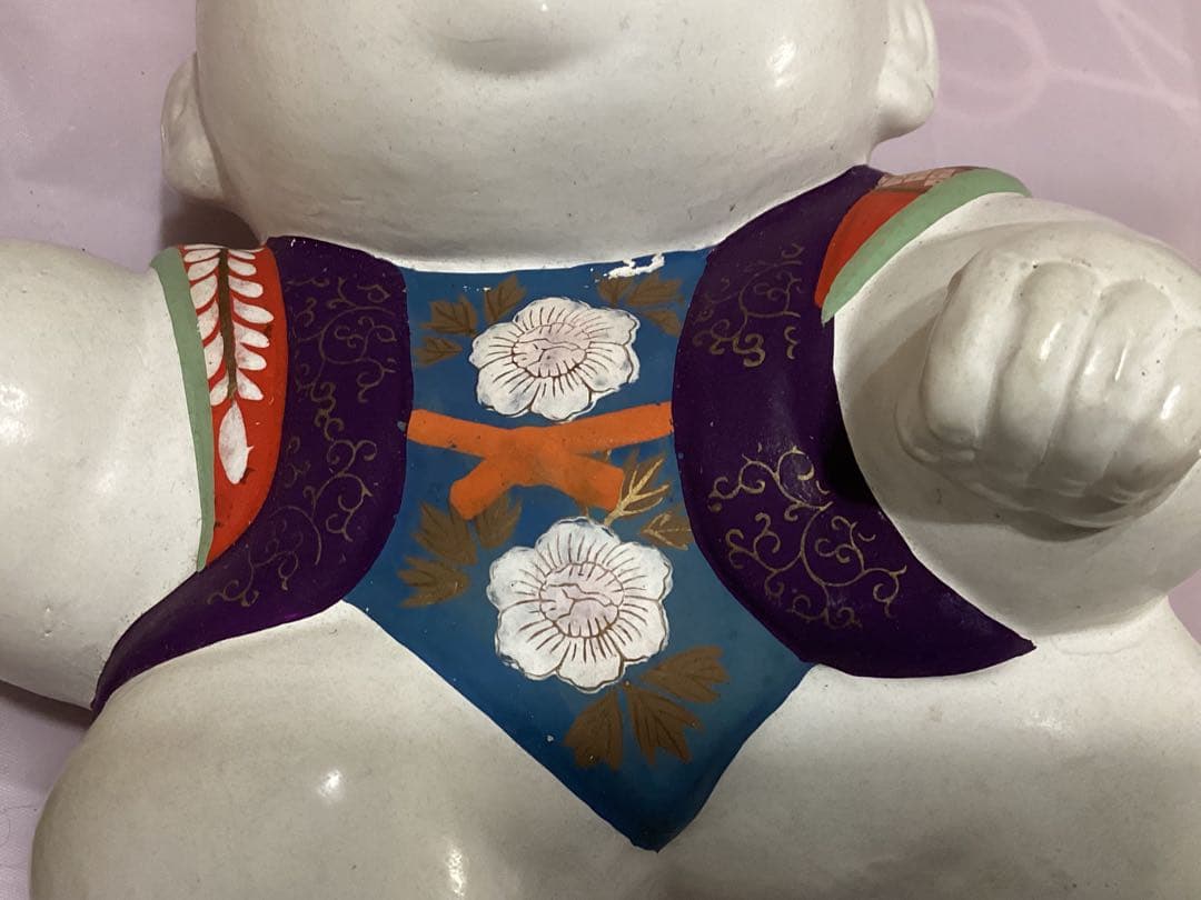 御所人形 船曳　縁起物　大型サイズ　有泉作　共箱付き　陶器製 伝統的工芸品