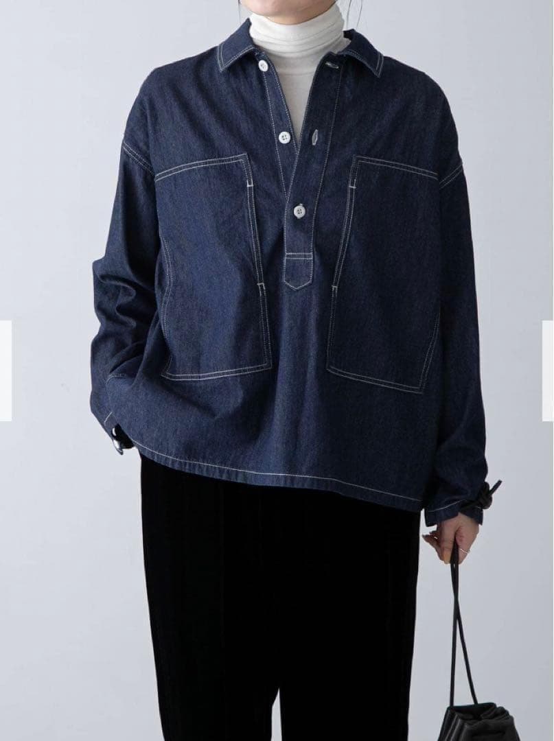 即日発送 入手困難 新品 かぐれ デニムプルオーバーシャツ INDIGO