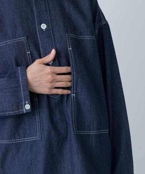 即日発送 入手困難 新品 かぐれ デニムプルオーバーシャツ INDIGO