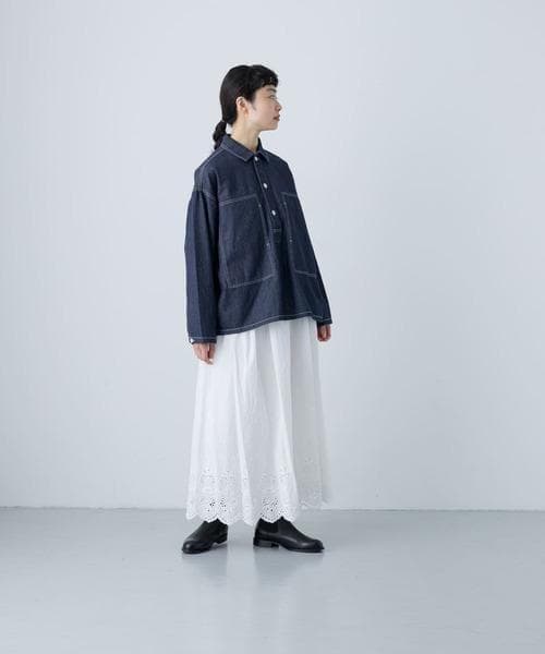 即日発送 入手困難 新品 かぐれ デニムプルオーバーシャツ INDIGO