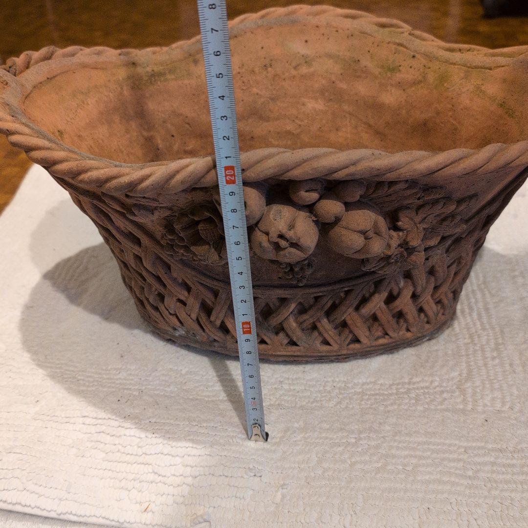 テラコッタ鉢　テラコッタ植木鉢　楕円形　　お買い得　希少　バラクラ購入 大サイズ