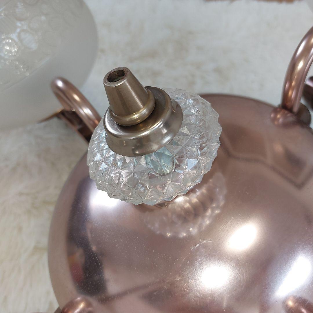 アンティークシャンデリア✨松下電工 ブロンズ仕上げ ガラス 4灯 送料込み