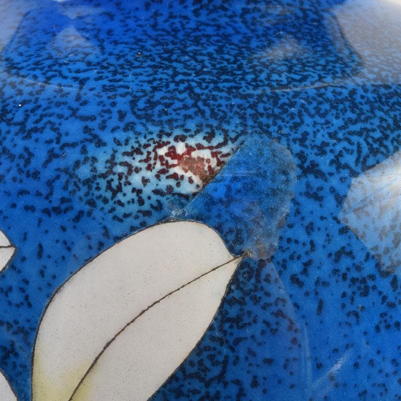 七宝焼　大吉七宝工房　太田博明作　花蝶文　花瓶　V　9147