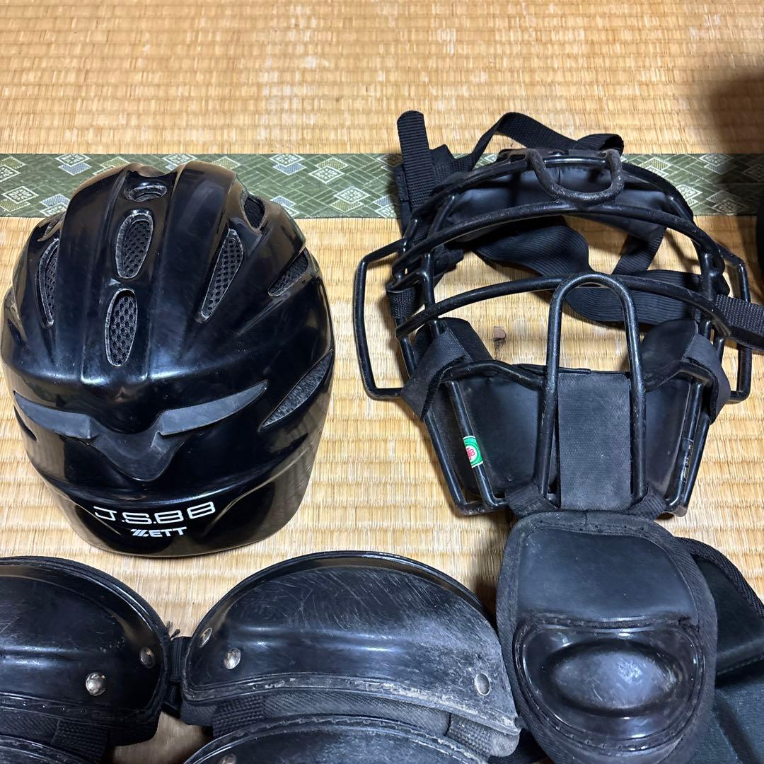 ZETTキャッチャー防具5点セット ブラック軟式用