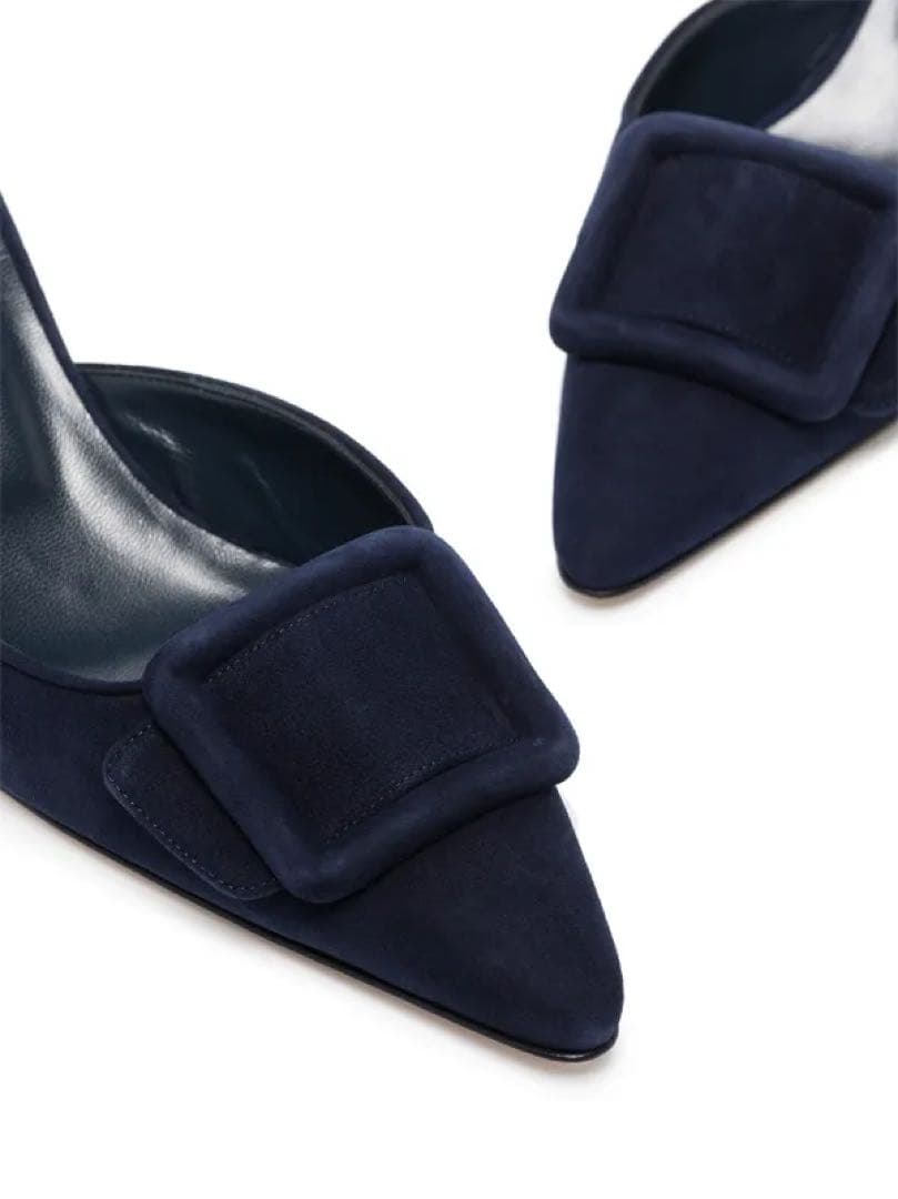 新品Manolo Blahnik Maysale 50mm ネイビー36