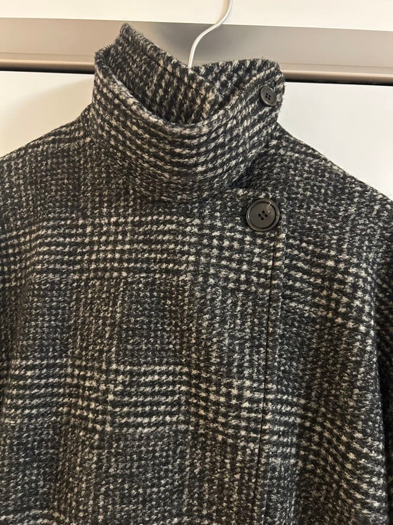 Spick&Span Wスライバーチェックハーフコート ブラック36