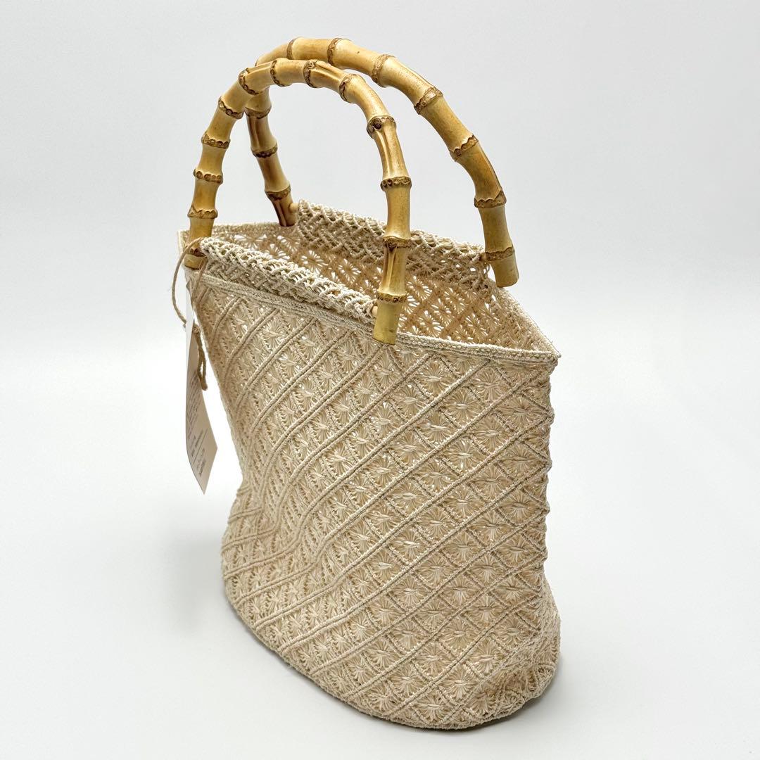 アバカ　バンブーバッグ　M+abaca 花繋ぎ　夏単衣　6600