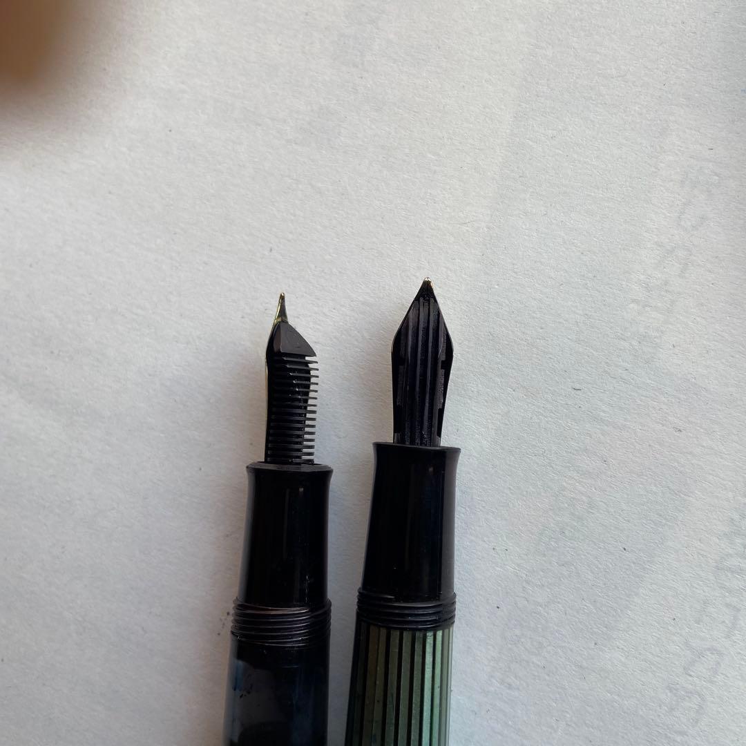 万年筆 4本セット 黒と金のコンビネーション　ペリカン万年筆　太字