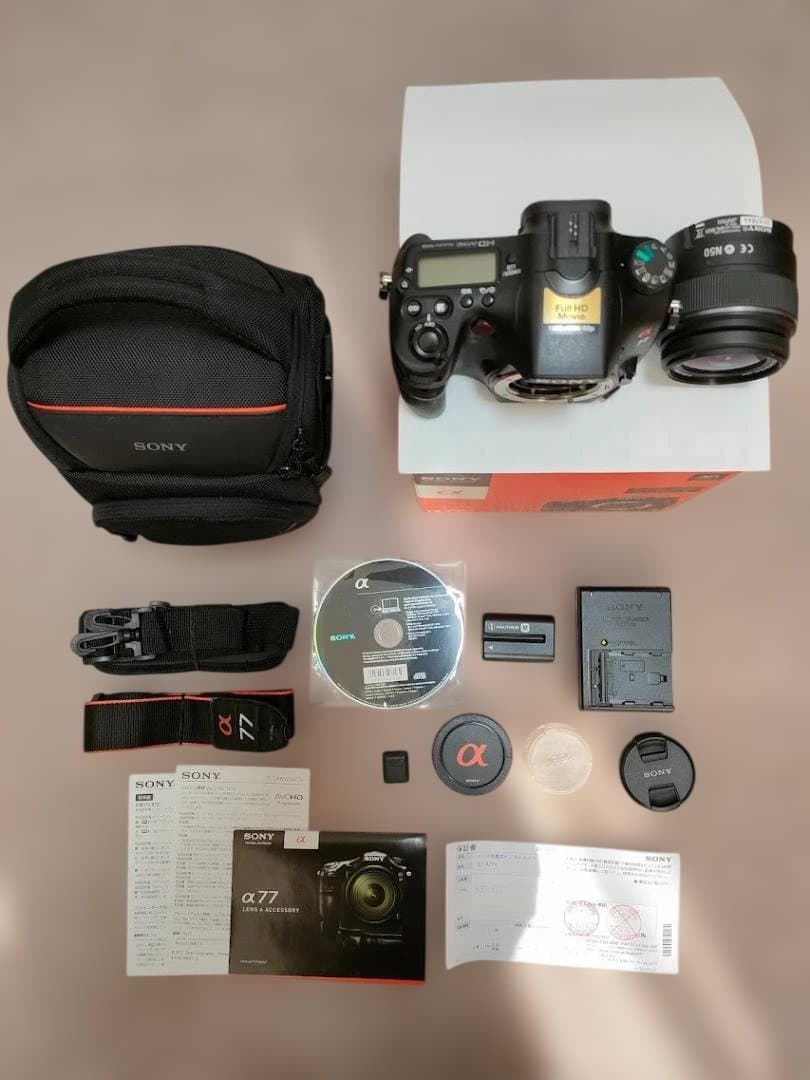 【美品】SONY α77 SLT-A77V レンズ・カメラバッグ付