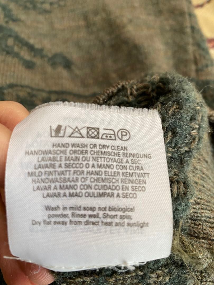 【英国製】80s 90s 希少柄 Burberrys ニット•セーター グリーン