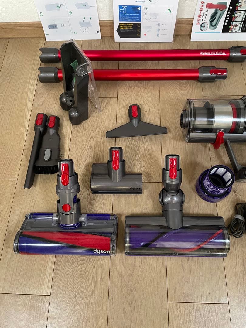 ダイソン(A)V10 SV12 ２本のパイプ ２ヘッドから選択　交換フィルター付