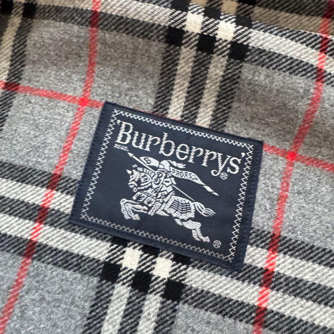 burberrys ダッフルコート　カシミヤ混　ロング　ノバチェック　グレー　L