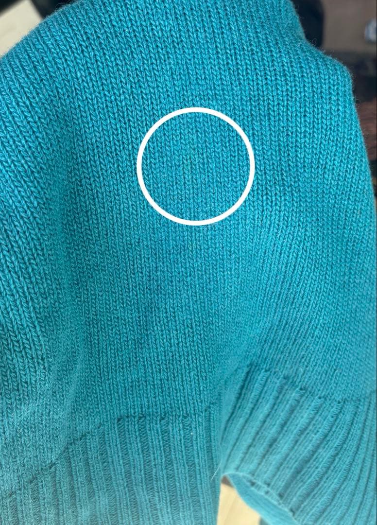 GUCCI ターコイズ クルーネックニット★レディースOK ★GGプレート付き