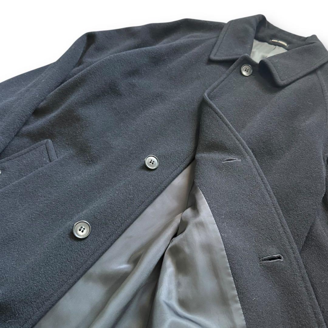 ジャケット・アウター 80s black angora wool balmacaan longcoat