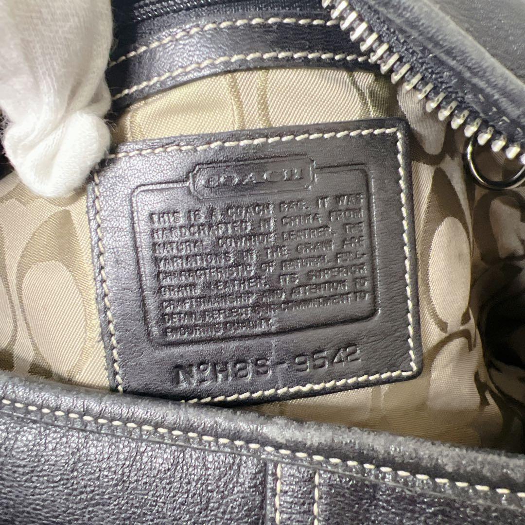 バッグ COACH Black Leather Hobo Half Moon Y2K