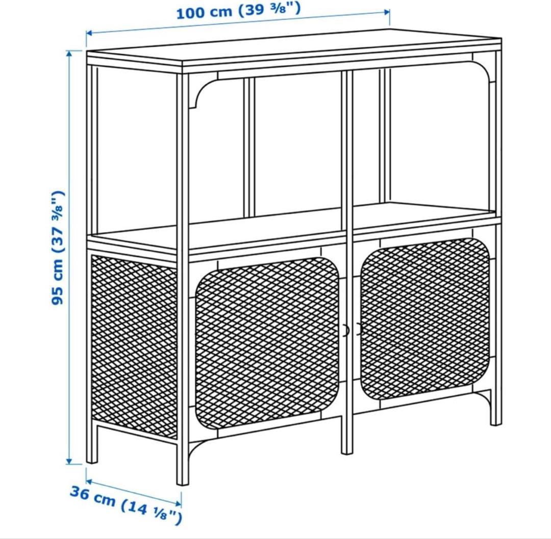 IKEA FJÄLLBO フィエルボ シェルフユニット, ブラック 100×95