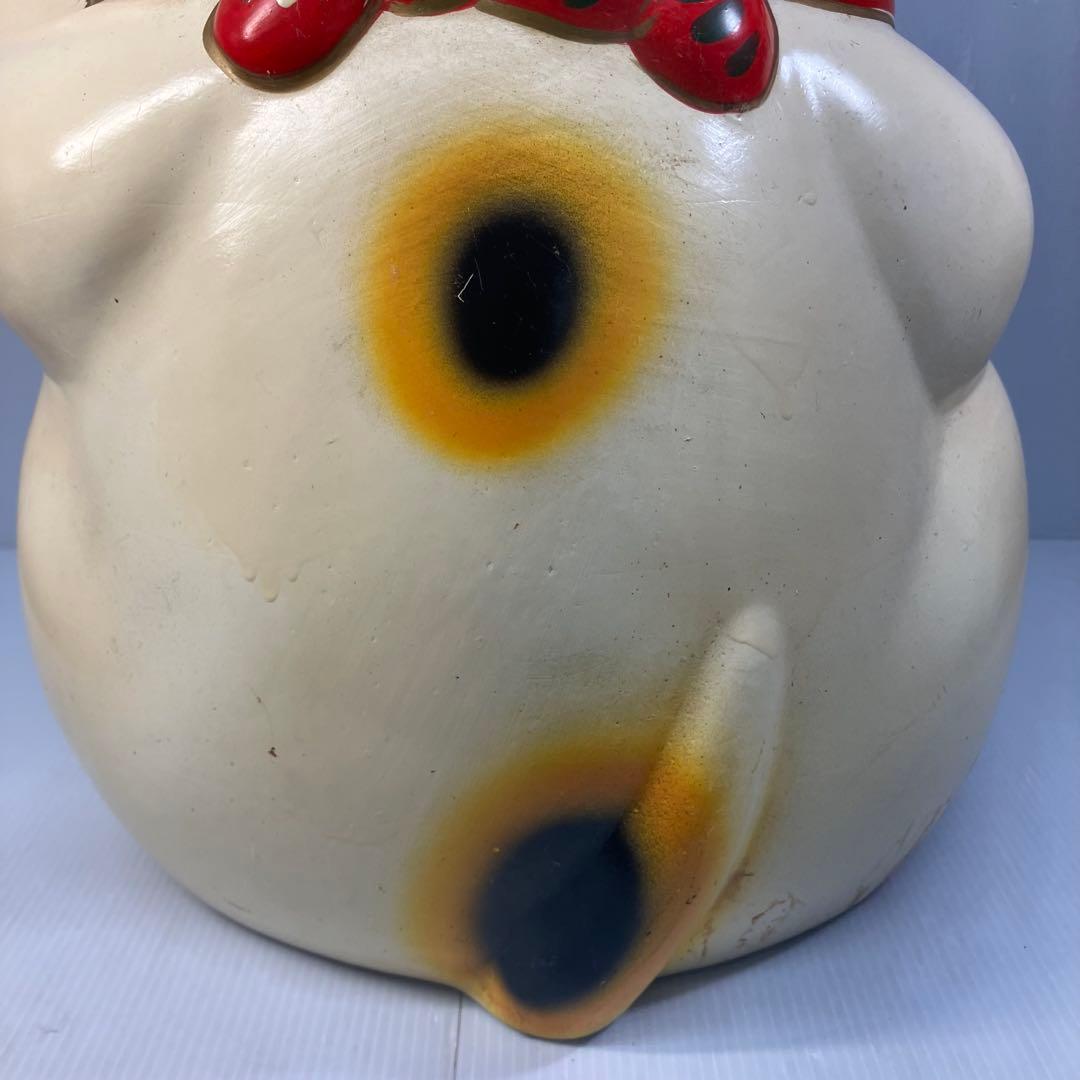 【特大！】招き猫　左手　置物　開運　縁起物　千万両　昭和レトロ　インテリア