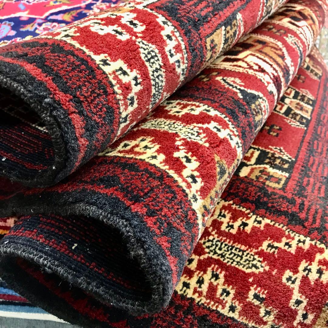 ペルシャトルクメンウールラグ/サイズ:85x150cm…。 ..m53。