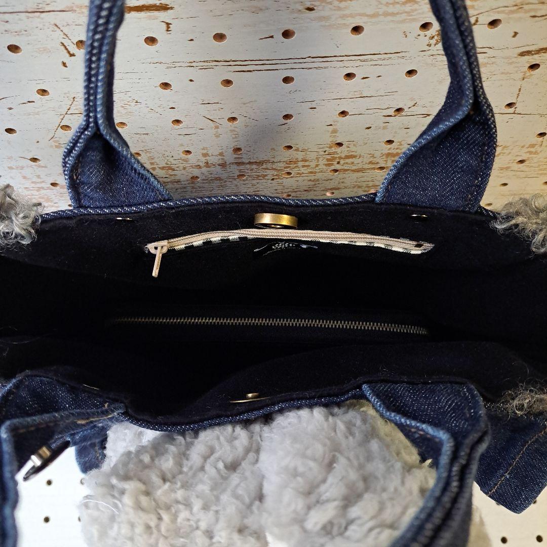 n*o様 コヤンイサムチョン　リトルサンダー　デニムリメイクフリルトートバッグ