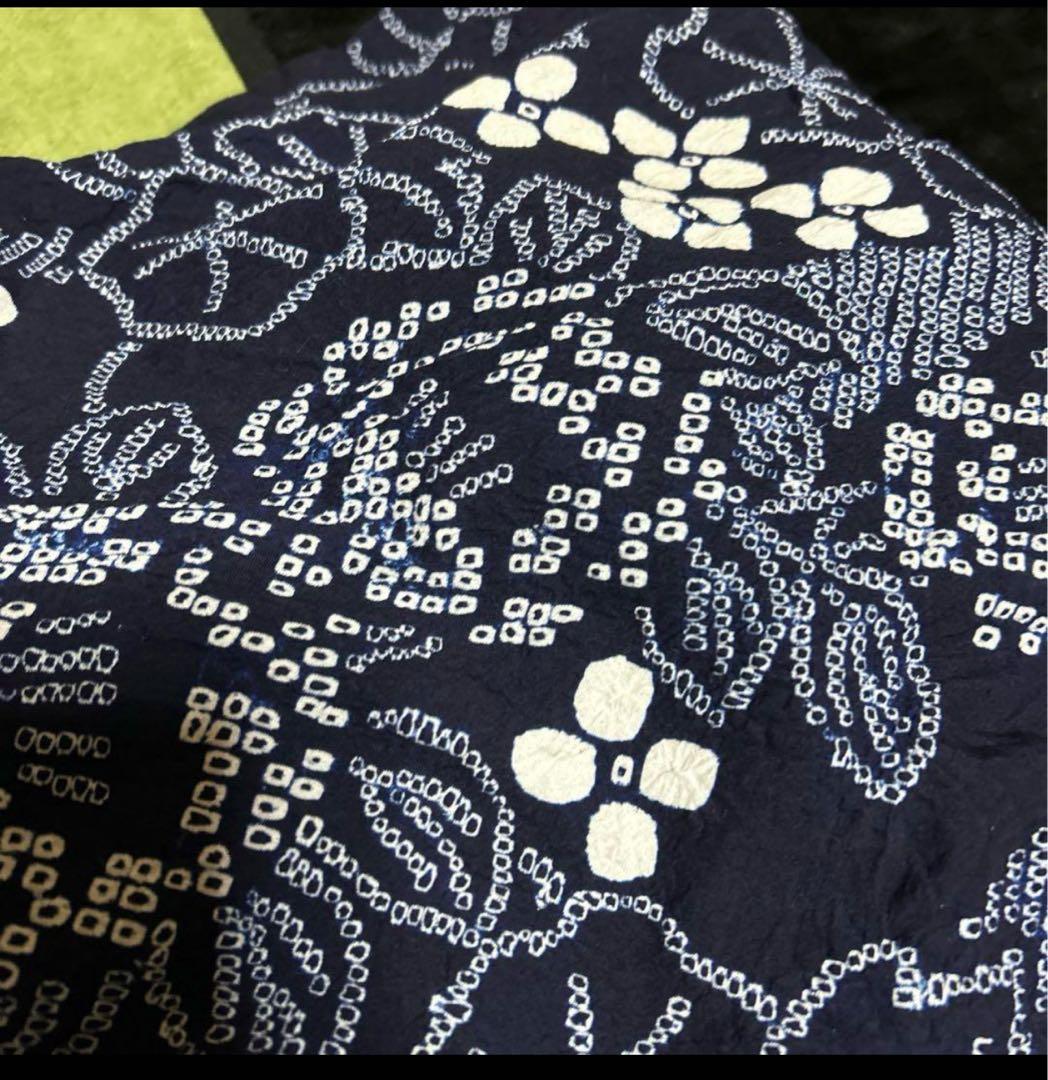 有松鳴海絞りフルセット4点　美品最高級浴衣+夏帯+夏帯締め+夏帯揚げ　ゆったり