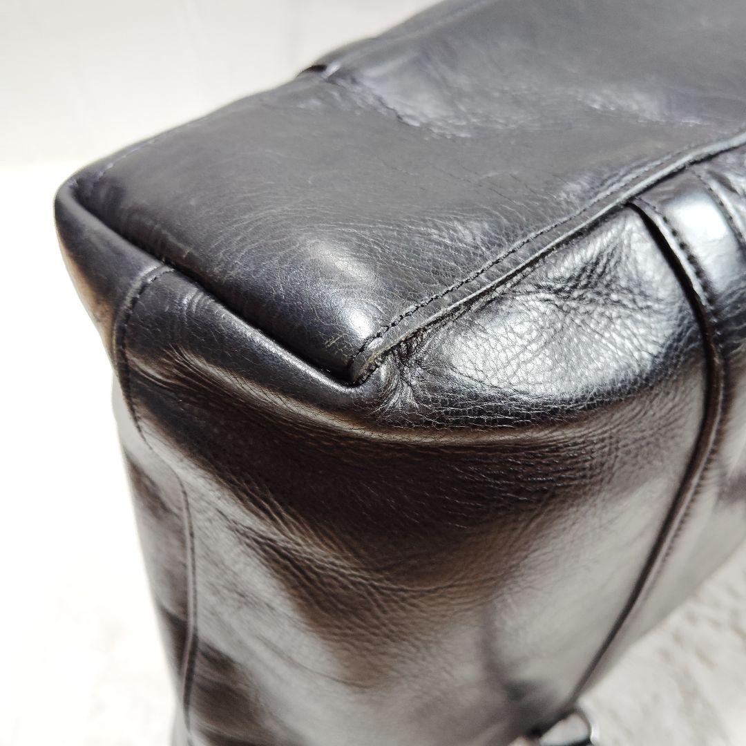 【艶】アニアリ　ビジネストート　ブリーフケース　オールレザー　舟形　A4　黒