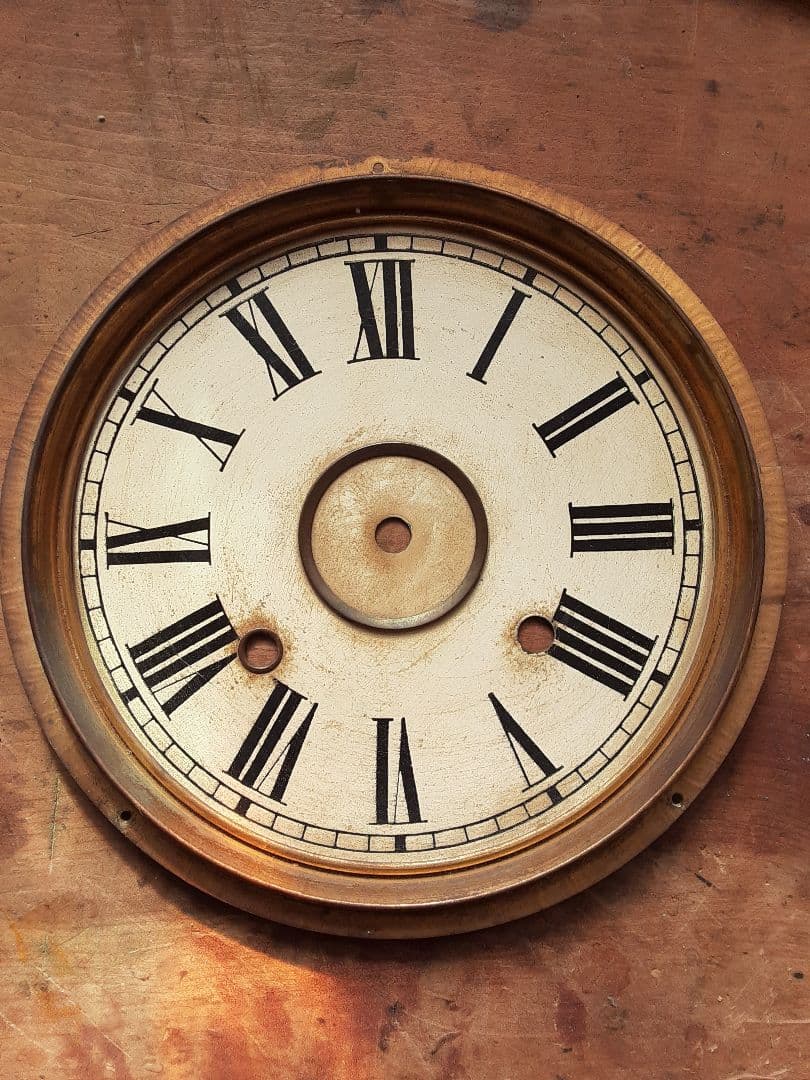 明治時代の八角形の柱掛時計、アメリカ製、機械式、ボンボン時計、調整済動作品