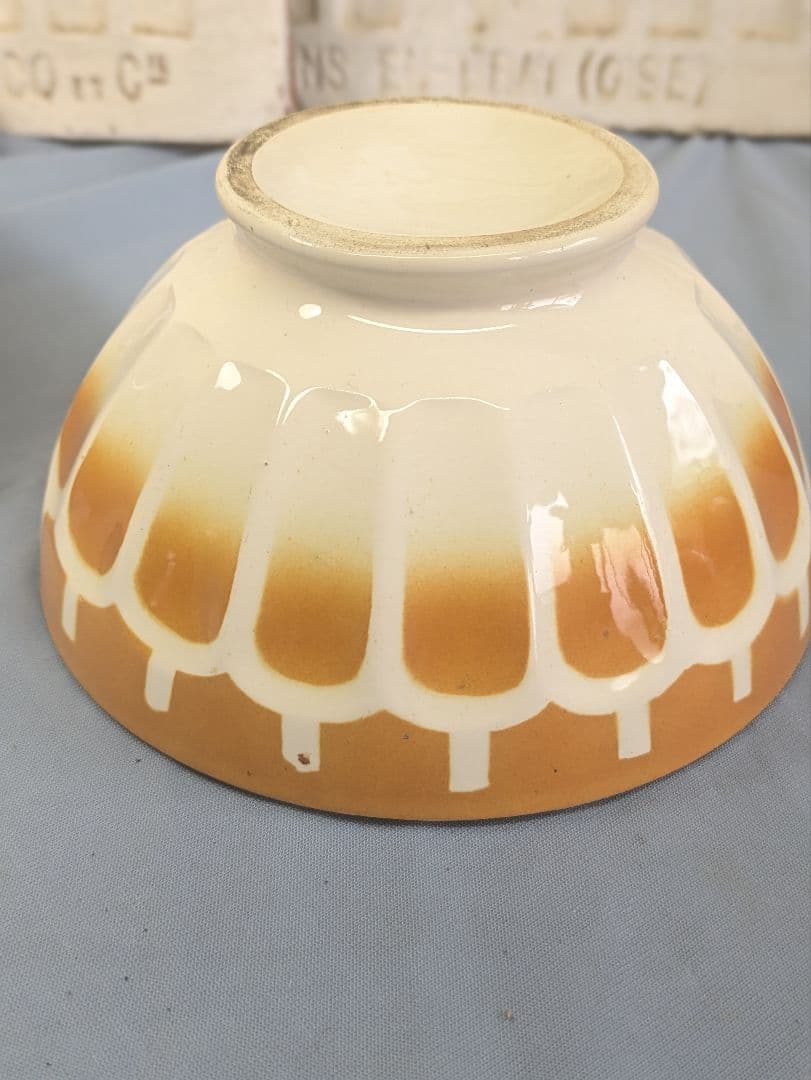 フランス アンティーク Luneville カフェオレボウル 直径15cm ペア