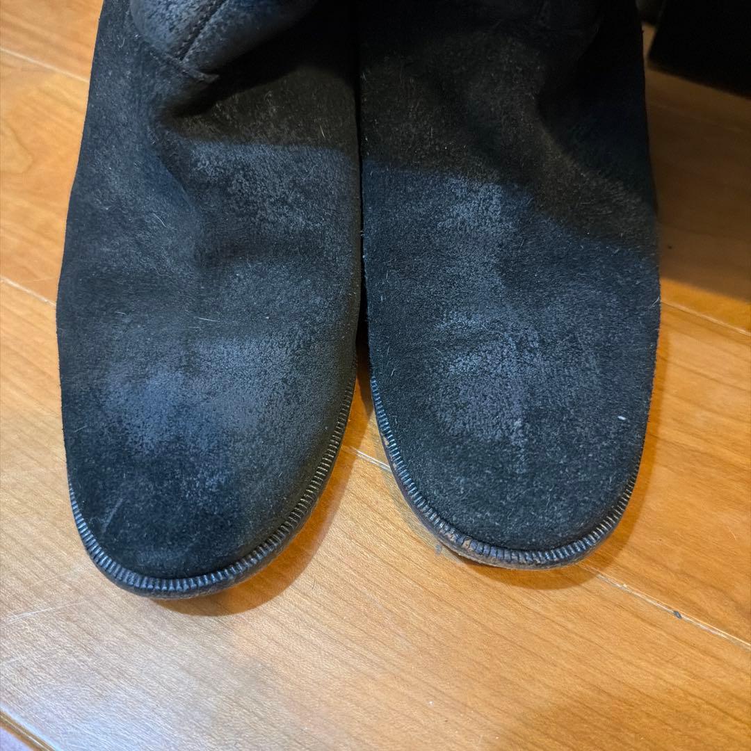 クリスチャンルブタン　ブラックスエードロングブーツ